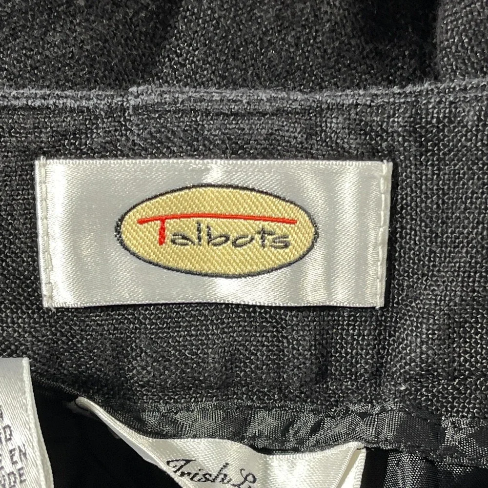 Talbots Khaki Black Casual Irish Linen 10 Wide Leg Outdoorsy Minimalist Preppy‎